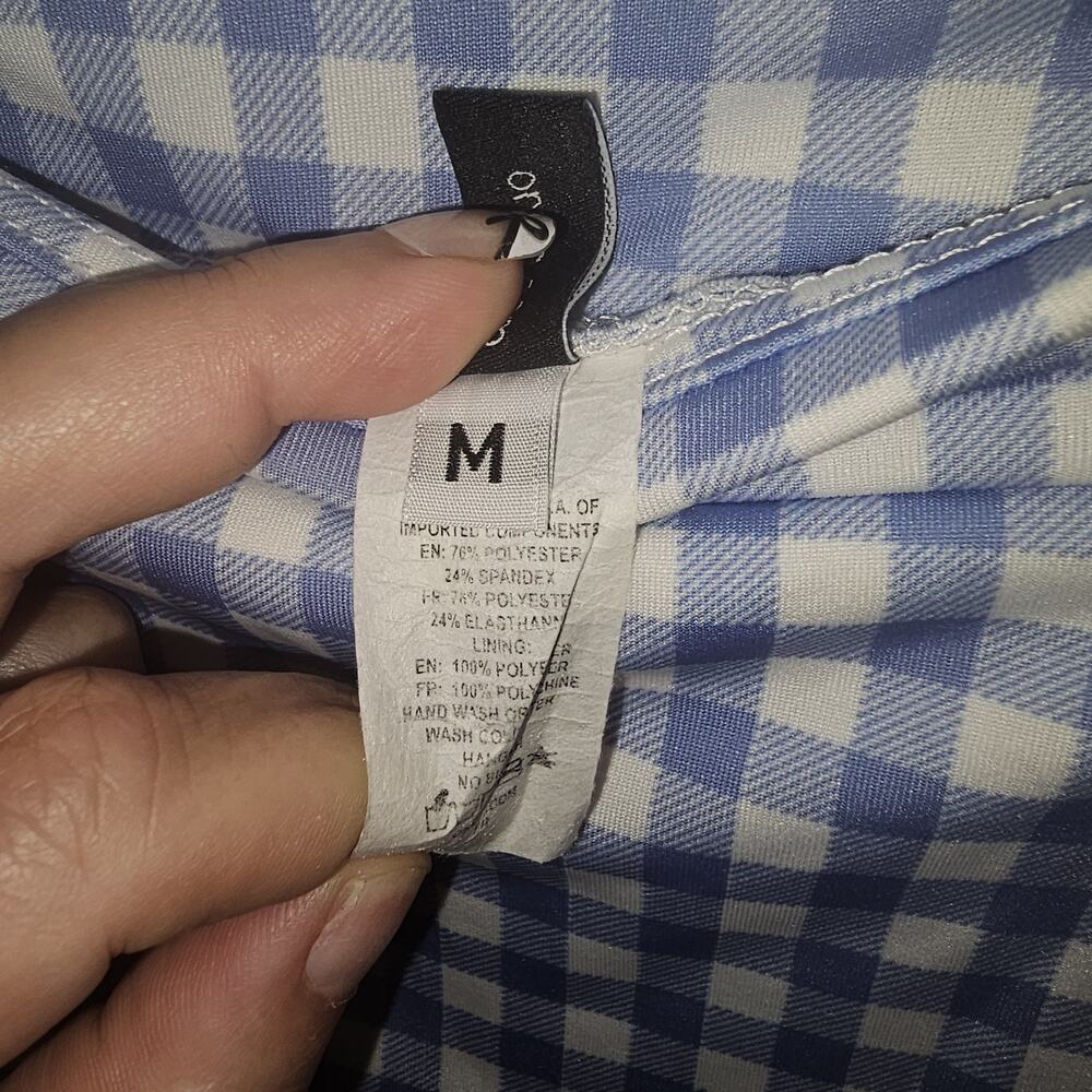 Onzie Blue Gingham Skirt Size M - Picture 3 of 4